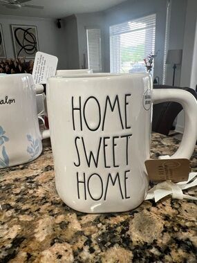 Home Sweet Home White Ceramic Mug by Rae Dunn.